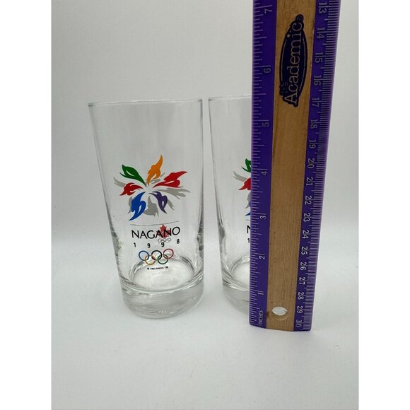 2 Vintage 1998 Nagano Japan Winter Olympics Canada 12 oz Tumbler Glasses - Picture 2 of 8